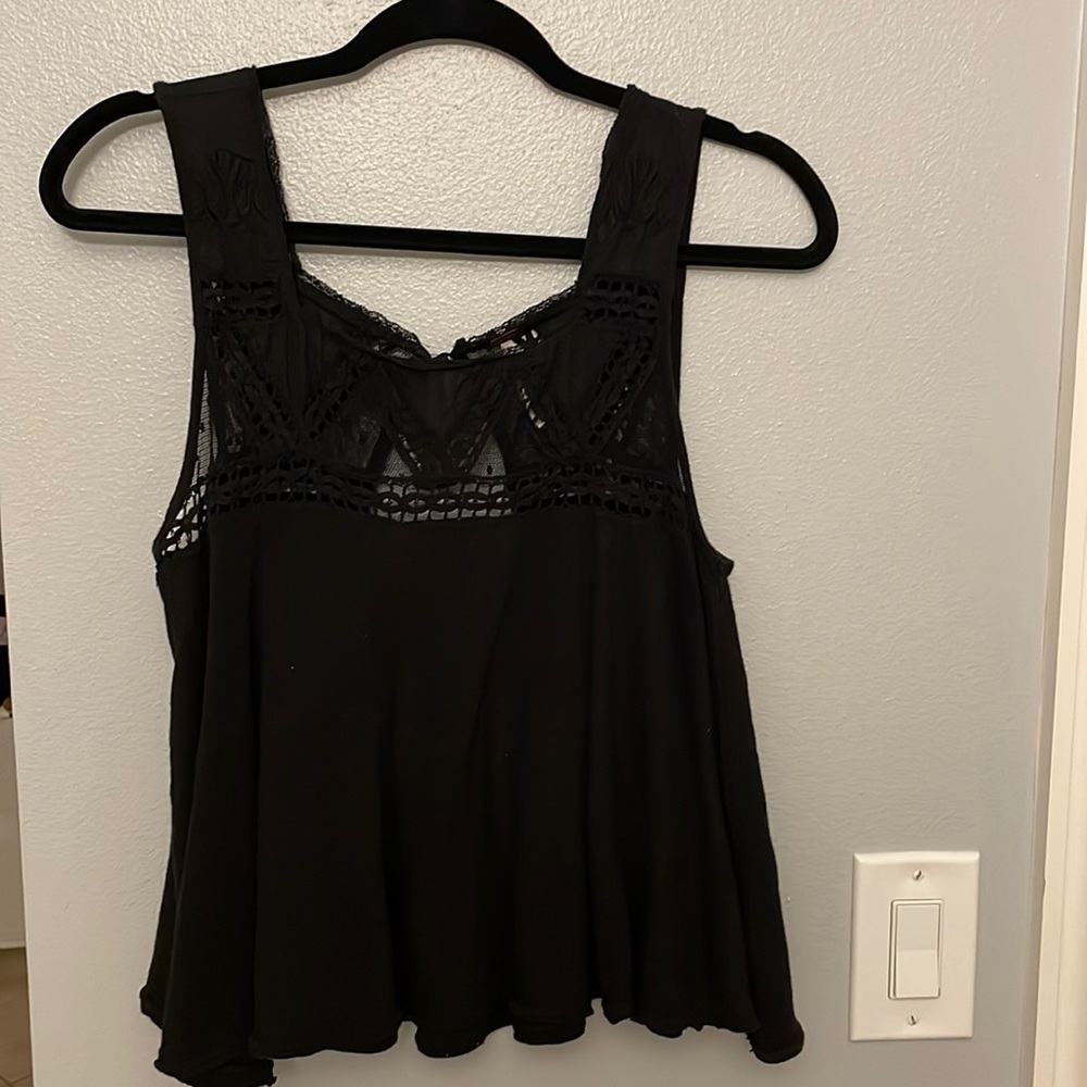 Black Free People tank top with mesh